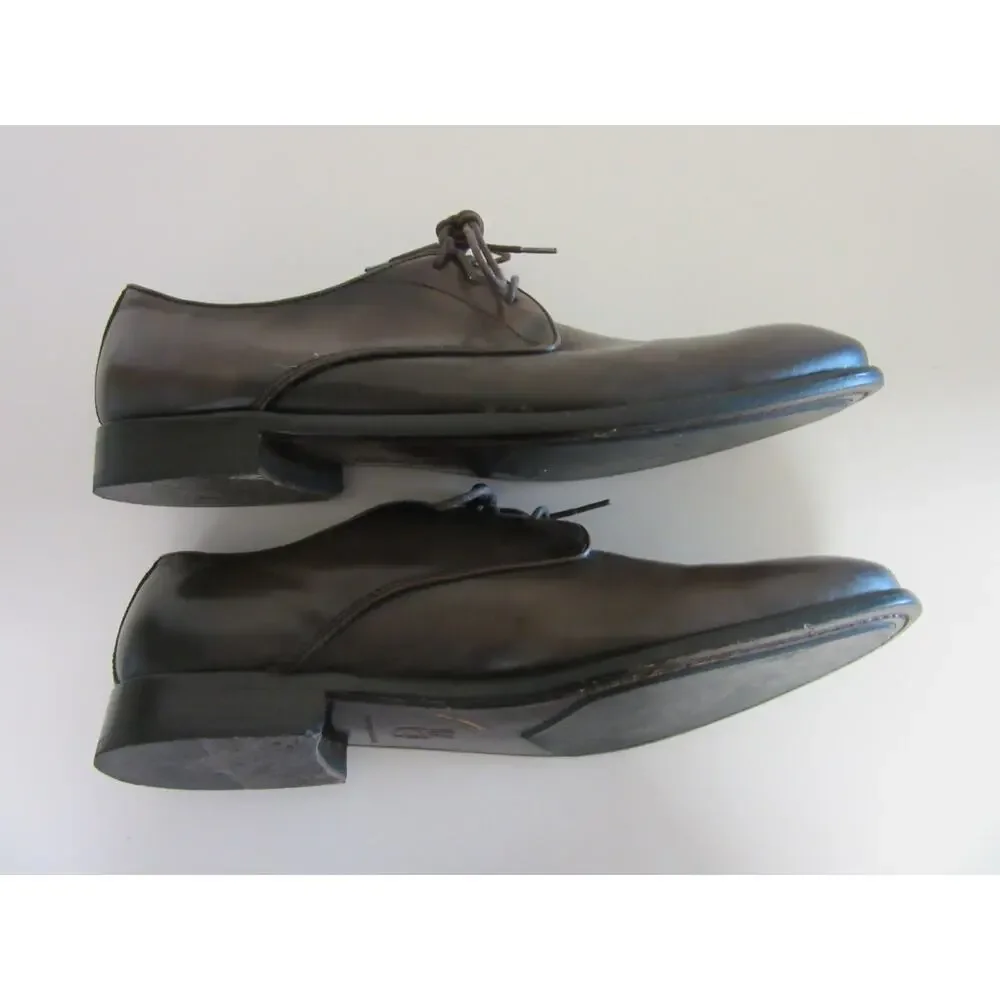 JOHN VARVATOS Brown Leather Lace Up 12M Preowned Excellent Soles Dress Shoes